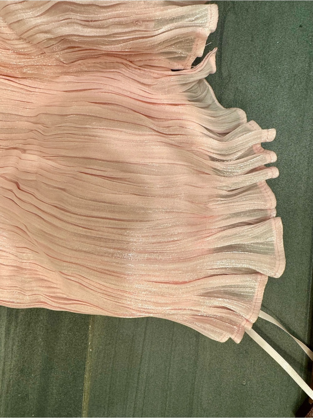 Strapless Light Pink Ruffled Mini Dress - Picture 9 of 11